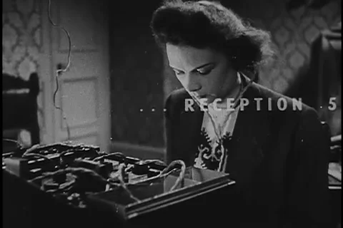 Ms. Williams sends the message in forms of secret code - 1943 Stock Footage 105751982