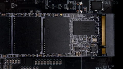 The MSATA nvme M2 connector for connecting fast modern SSD Stock Footage 263478637