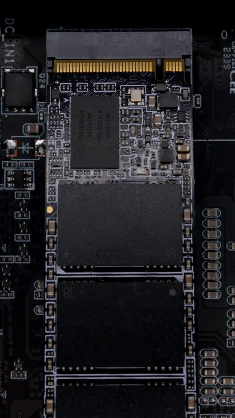 The MSATA nvme M2 connector for connecting fast modern SSD Stock Footage 272968940
