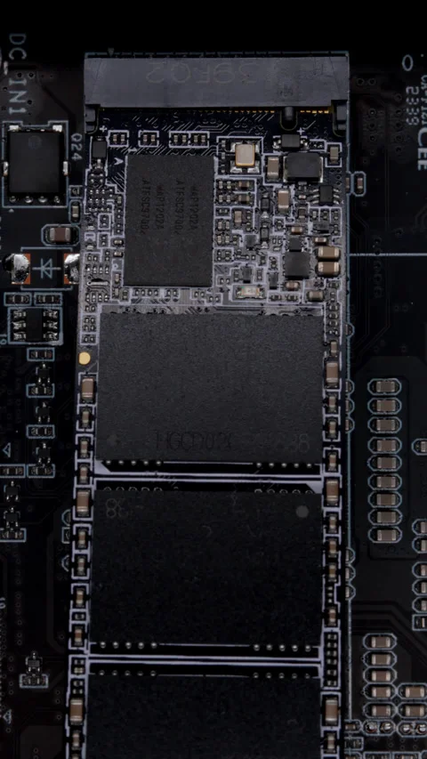 The MSATA nvme M2 connector for connecting fast modern SSD Stock Footage 272969189