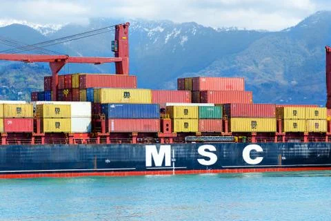 MSC cargo shipping. Stock Photos