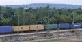 MSC Containers Cars Train Passing Moving European Tracks Railway Infrastructure 4k or 4k+ Resolution