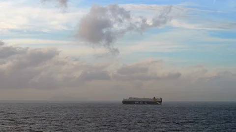 Msc Transportation, Containers car Cargo in the middle of the sea Vidéo 106842365
