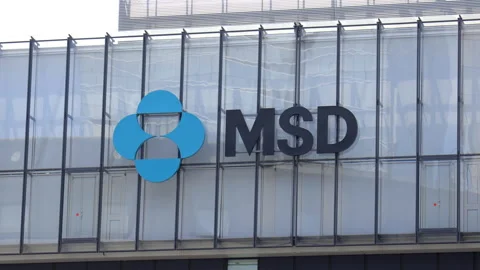 MSD logo on an office building in La Defense business district in Paris, France Stock Footage 254942220