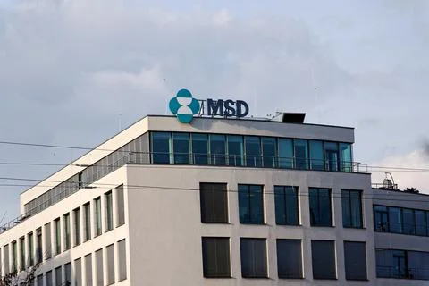 MSD Merck Sharp and Dohme global pharmaceutical company logo on headquarter.. Stock Photos