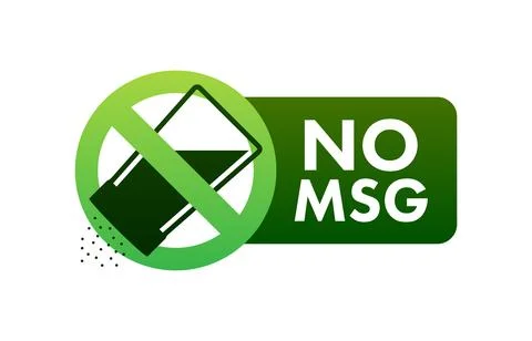 Msg free. Glutamate no added food package icon. Monosodium glutamate. Vector Illustrazione stock