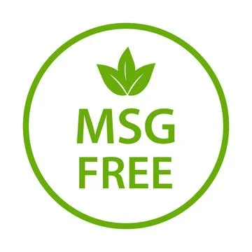 MSG FREE icon vector. Glutamate no added food package sign for your website.. Stock Illustration