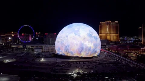 MSG Sphere 4k Clouds farther Video stock 248480362