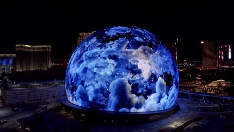MSG Sphere 4k Dark Clouds Video stock 248480403