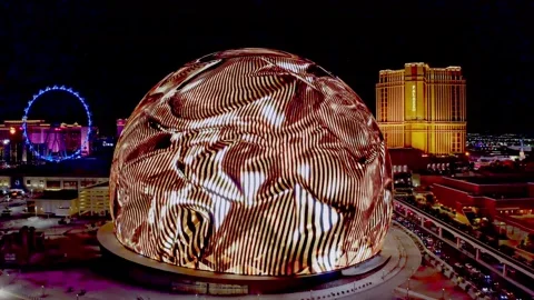 MSG Sphere 4k Gold Foil Video stock 248480438