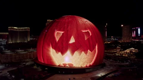 MSG Sphere 4k Jack O Lantern Video stock 248480469