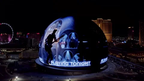 MSG Sphere 4k Playing Tonight Video stock 248480484