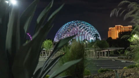 MSG Sphere is light up in Las Vegas, Nevada. Vídeos de archivo 249096929