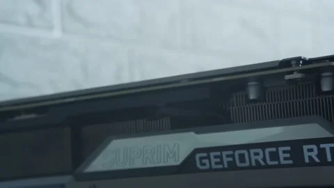MSI nVidia GeForce RTX 3080 Ti Suprim. Expensive Gaming Part. Rotation shot Stock Footage 156671673