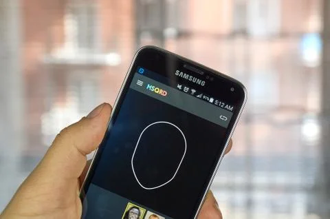 MSQRD app on android phone. Stock Photos