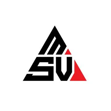 MSV triangle letter logo design with triangle shape. MSV triangle logo desi.. Stock Illustration