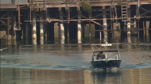 MSWharfAndBoat2 Stock Footage 476739