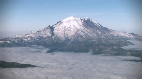 Mt. Adams From the Air Stock Footage 35842570