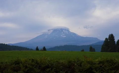 Mt Adams Clouds seen from Randle Glenwood Gifford Pinchot National Forest Stock Photos