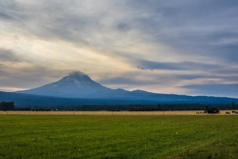Mt Adams S SE Side Sunset from Randle Washington Gifford Pinchot National Forest Stock Photos