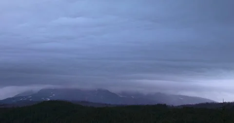 Mt Adams timelapse as storm clouds pass Stock Footage 232446951