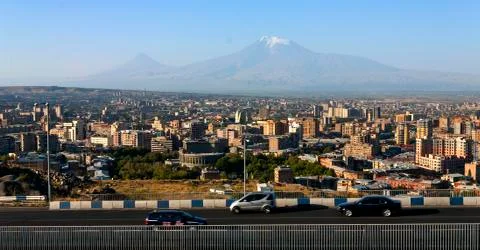 Mt. Ararat at Yerevan, Armenia Stock Photos
