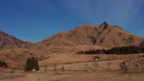 Mt Aso, Japans largest active volcano caldera Stock Footage 260851846