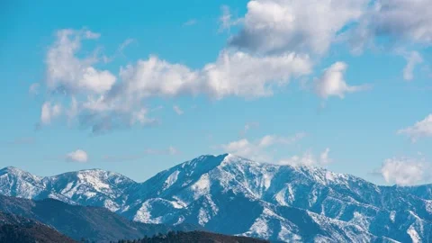 Mt Baldy Snow And Clouds Timelapse Stock Footage 296444638