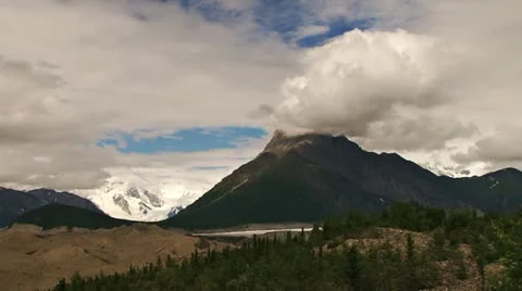 Mt Blackburn Root Glacier Staircase Icefall Wrangell St Elias Scenic Timelaps Stock Footage 12671287