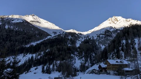 Mt. Blauspitze winter sunrise timelapse Stock Footage 89306935