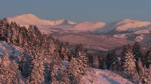 Mt Blue Sky-Evans spring pink morning sunrise alpenglow Conifer Evergreen Stock Footage 336274655