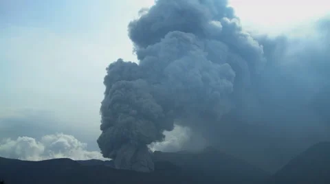 Mt Bromo a remote erupting active barren volcanic mountain volcano Java Stock Footage 67394966
