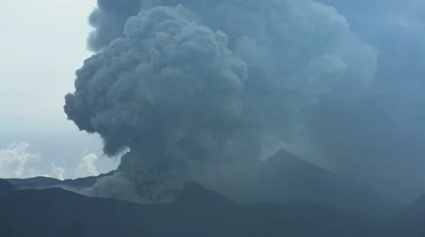 Mt Bromo a remote erupting active barren volcanic mountain volcano Java Stock Footage 67395050