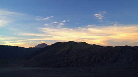Mt Bromo volcano summit erupting delta mud flows Java National Park Indonesia Stock Footage 67390728