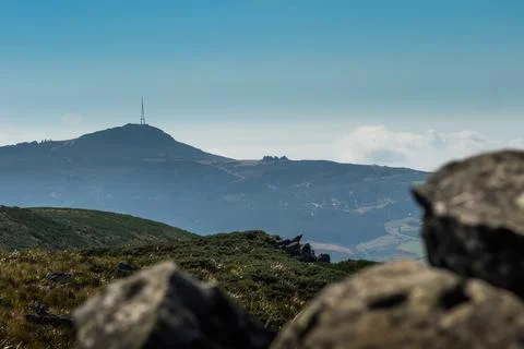 Mt Cargill from Flagstaff loop track in landscape perspective Stock Photos