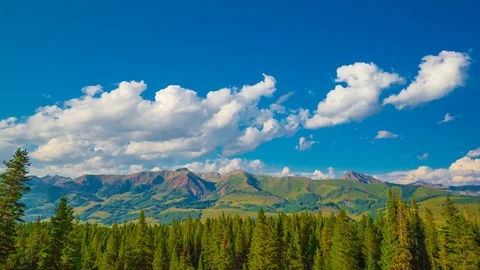 Mt. Crested Butted Ski Slopes Summit South View Time Lapse, Timelapse, Time-L Stock Footage 128945226