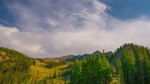 Mt. Crested Butted Ski Slopes Summit West View Time Lapse, Timelapse, Time-La Stock Footage 128945295