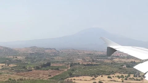 Mt Etna from plane Stock Footage 343541468