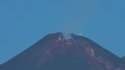 Mt. Etna Volcano in Sicily in spring, Italy Stock Footage 312024853