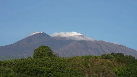 Mt. Etna Volcano in Sicily in spring, Italy Stock Footage 312025087