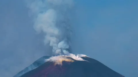 Mt. Etna Volcano in Sicily in spring, Italy Stock Footage 312025166