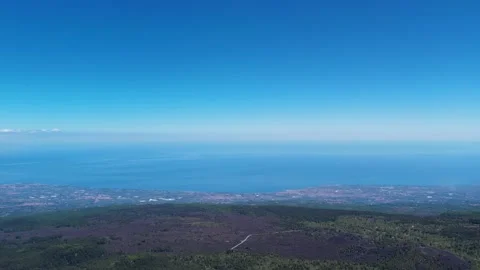 Mt. Etna Volcano in Sicily in spring, Italy Stock Footage 312025204