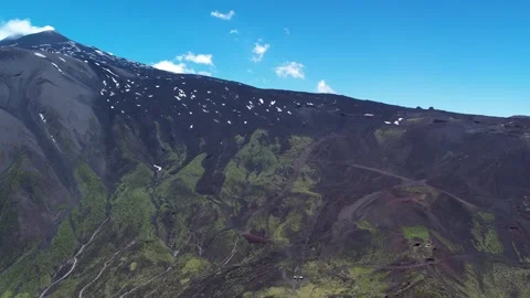 Mt. Etna Volcano in Sicily in spring, Italy Stock Footage 312025208