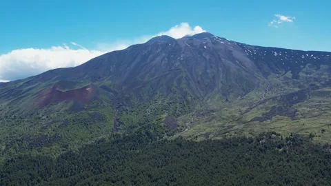 Mt. Etna Volcano in Sicily in spring, Italy Stock Footage 312025520