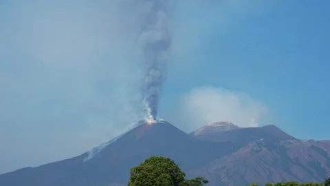 Mt. Etna Volcano in Sicily in spring, Italy Stock Footage 312025730