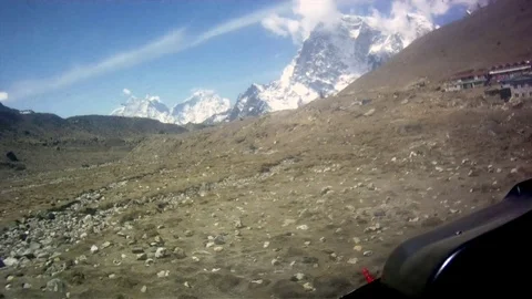 Mt. Everest Base Camp to Lukla in a Helicopter Stock Footage 70810770