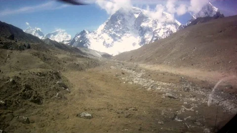 Mt. Everest Base Camp to Lukla in a Helicopter Stock Footage 70812100