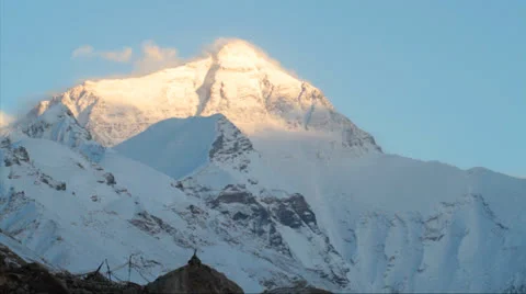 Mt Everest in sunset Stock-Footage 23565605