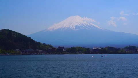 Mt Fuji and Reflection from lake Stock Footage 89835368