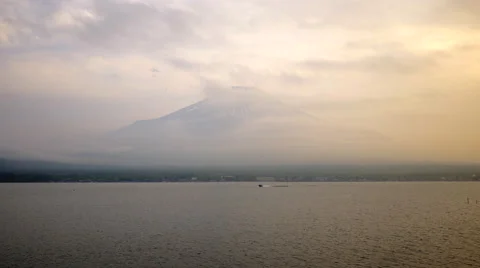 Mt Fuji appears from the clouds Stock Footage 50175158